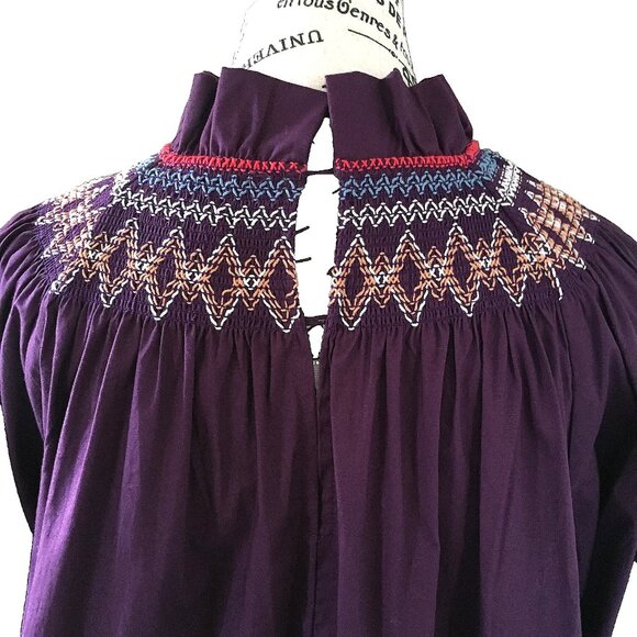 Tuckernuck Pomander Place Wrenley Smocked Dress in Plum Purple Size XS - Picture 5 of 9